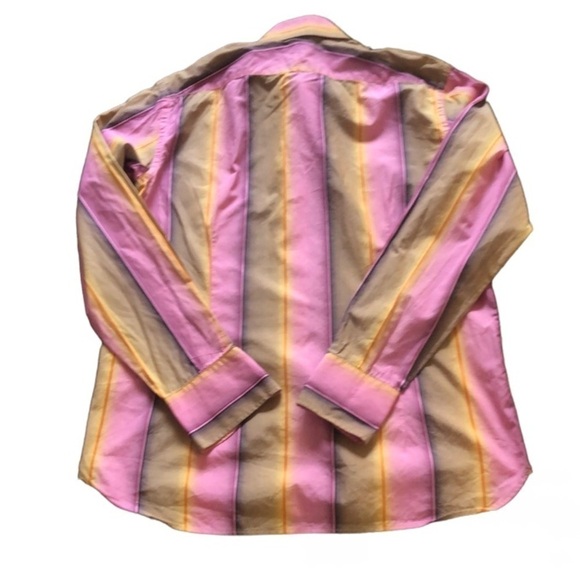 Ted Baker London Multicolored Striped Button Down Mens Long Sleeve Shirt Size M - Picture 5 of 16